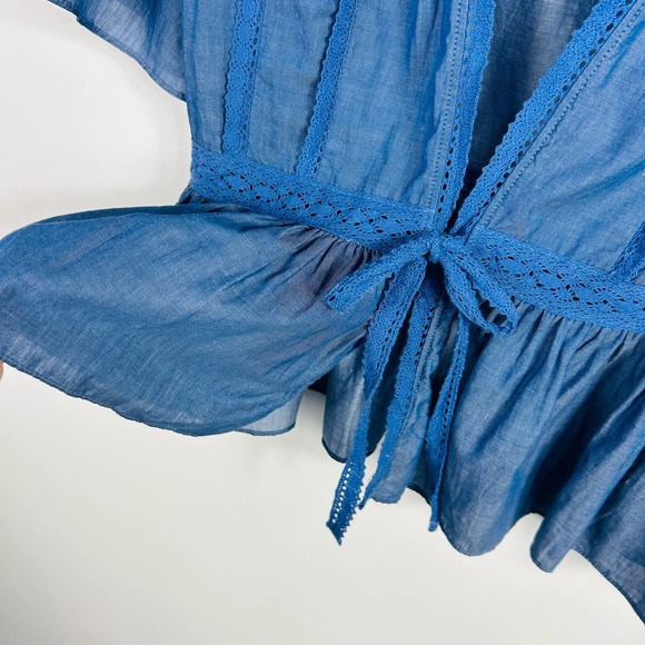 NEW Matilda Jane Blue Chambray Tie Front Kimono Size Small - Picture 6 of 6